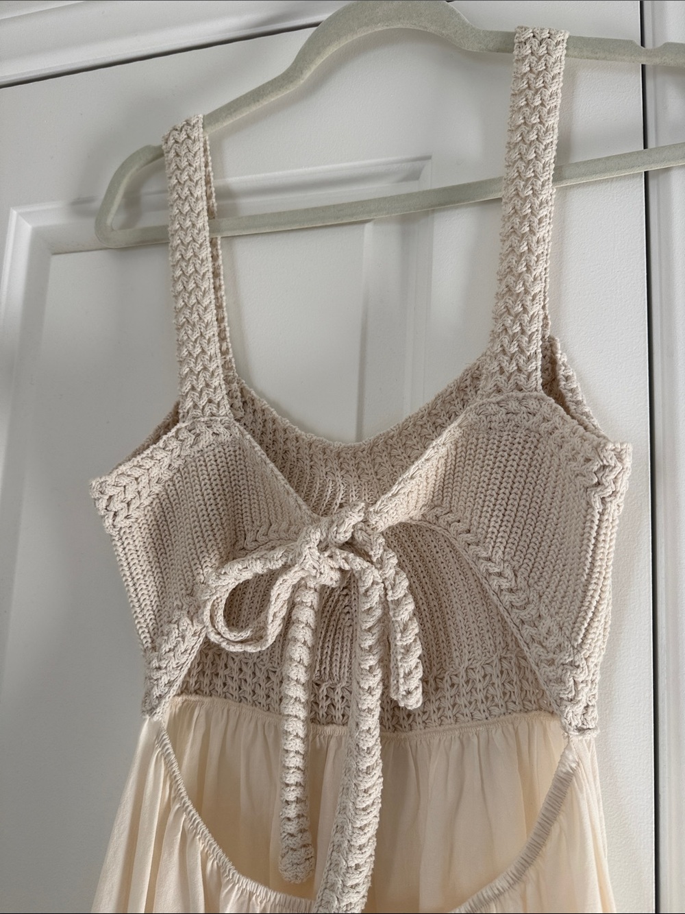 Zara Combination Cream Crochet Maxi Dress - Picture 2 of 7
